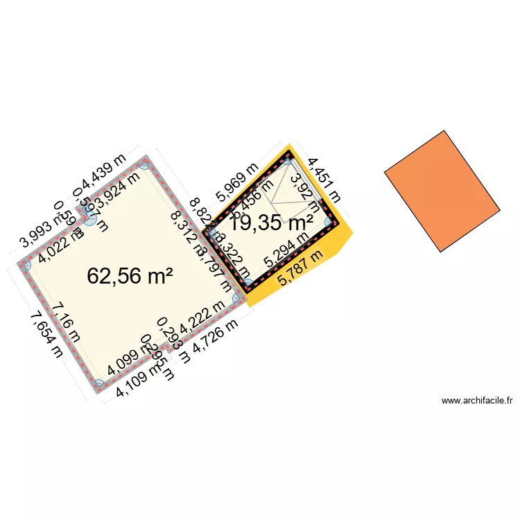 GARAGE SUR PARCELLE 2181. Plan de 2  et 82 m²