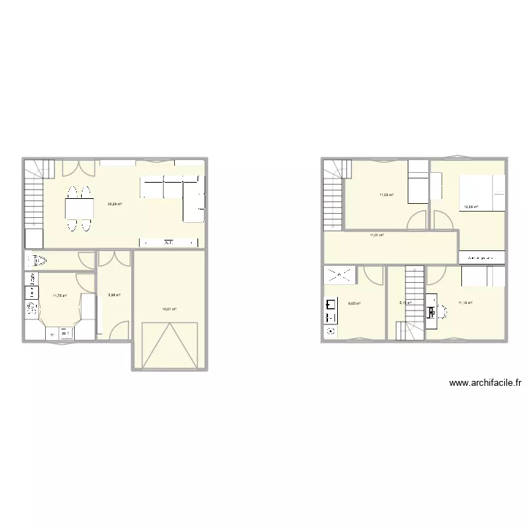 Maison 309000. Plan de 10  et 124 m²