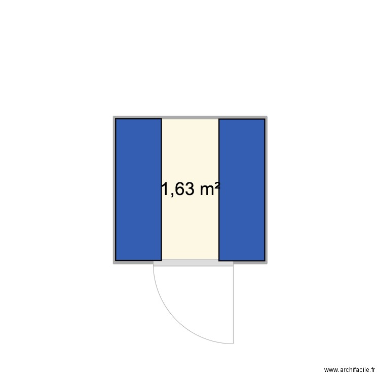 HAMMAM. Plan de 1 pièce et 2 m2