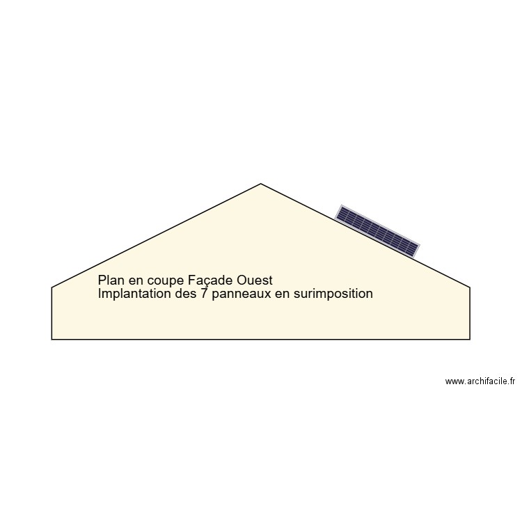 Plan en coupe facade OUEST toiture maison. Plan de 0 pièce et 0 m2