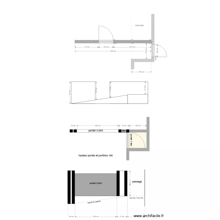 PORTIER (cloture avant). Plan de 