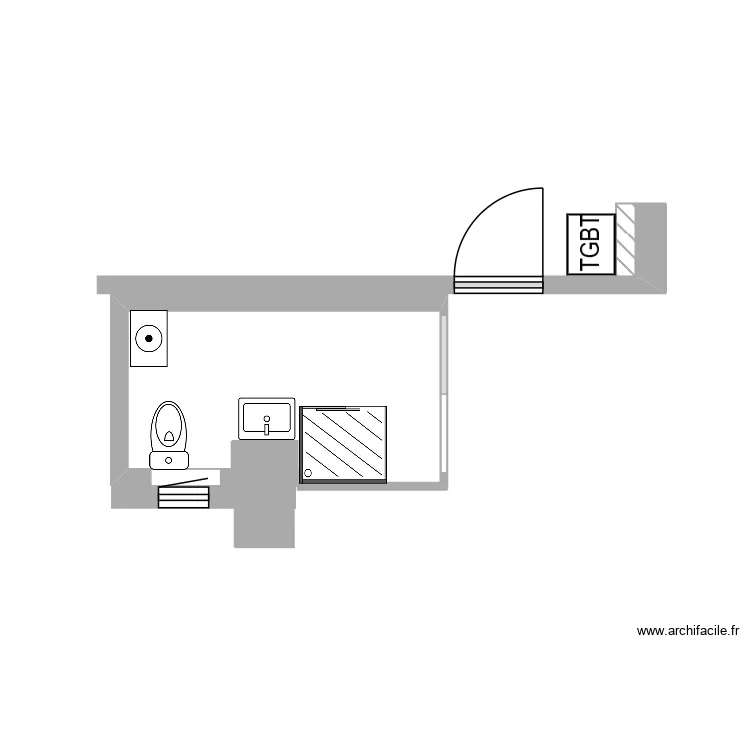 anciennne salle d\'O WC. Plan de 