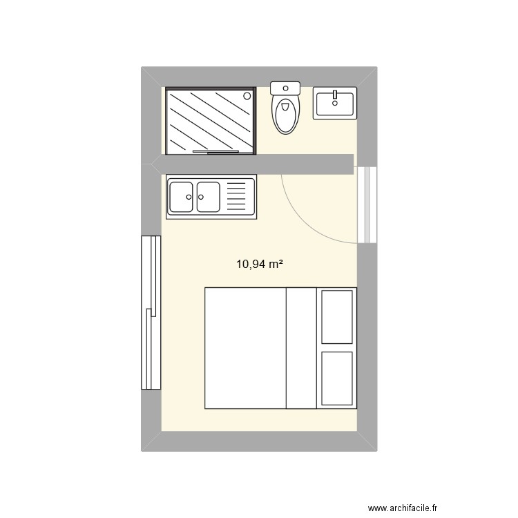ANNEXE. Plan de 1 pièce et 11 m2