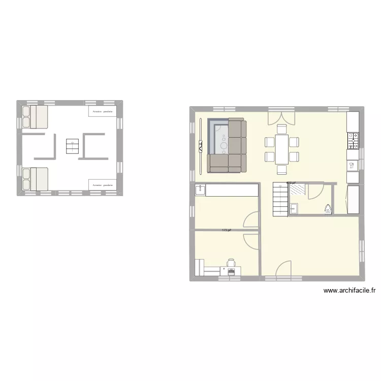MAison r&egrave;ve. Plan de 2 Pièces et 73 m²