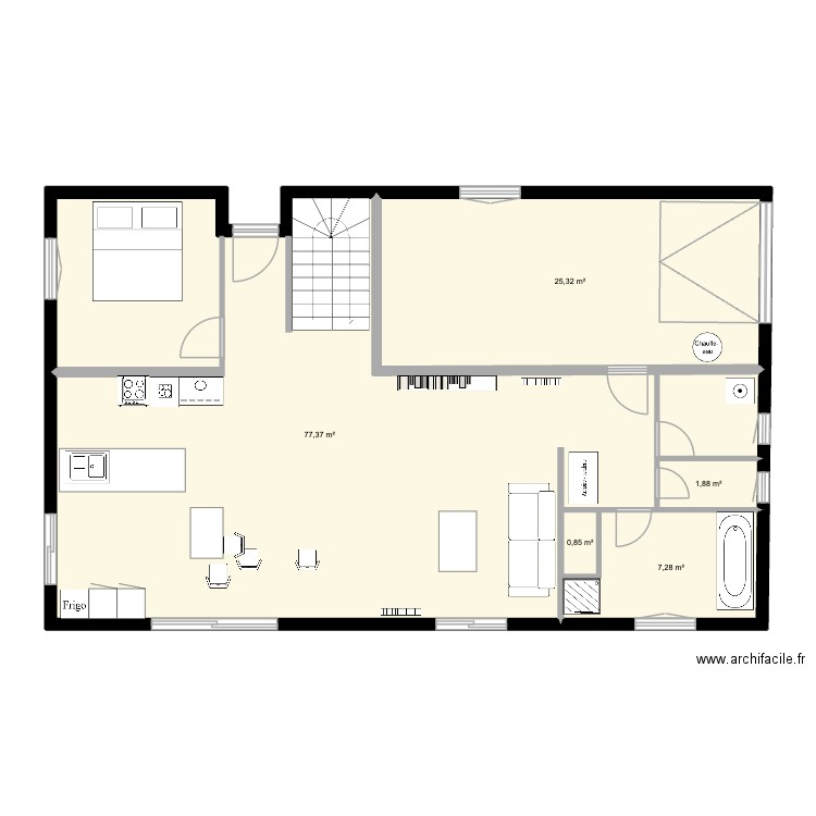 1 ER PLAN ST VINCENT. Plan de 5 pièces et 113 m2