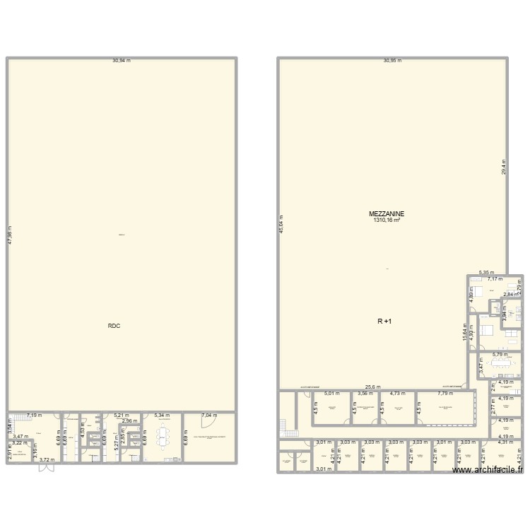 MEZZANINE LA FARLEDE. Plan de 38 pièces et 3300 m2