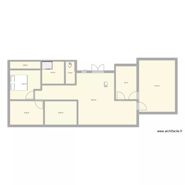 plan maison 3. Plan de 9  et 117 m²