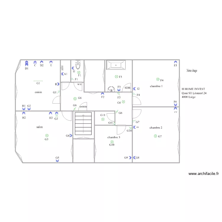 s/n lionard 3éme étage 333. Plan de s/n lionard 3éme étage 333. Plan de