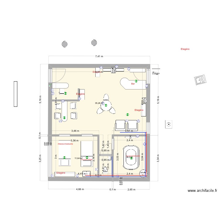 Ahava version 17/06/25. Plan de 3 pièces et 54 m2