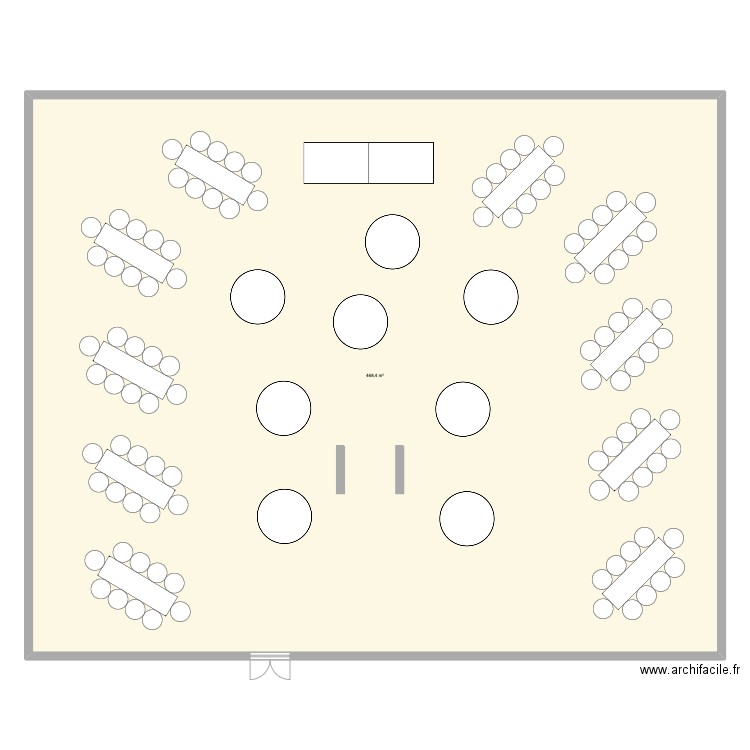 Plan de table fête des familles Ehpad tibaous. Plan de 1 pièce et 468 m2