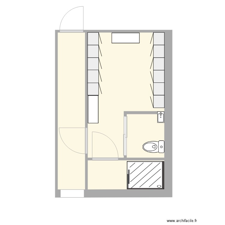 Legta vestiare sous sol. Plan de 4 pièces et 16 m2