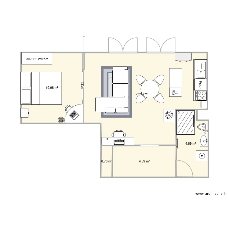 Maison 2 43m² Ste Gen. Plan de 5 pièces et 43 m2