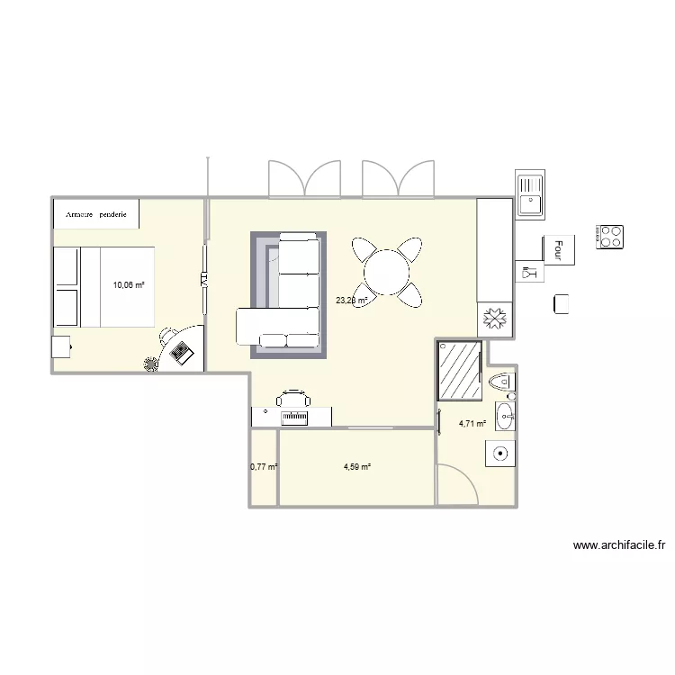 Maison 2 43m&sup2; Ste Gen. Plan de 5 pièces et 43 m²