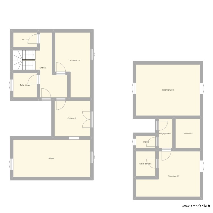 111. Plan de 12 pièces et 121 m2