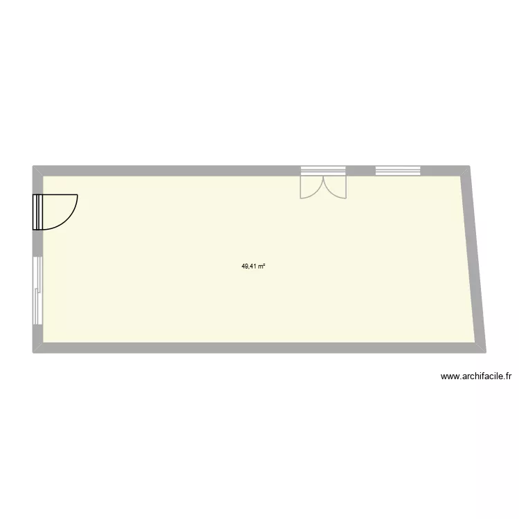 Studio. Plan de 1  et 49 m²