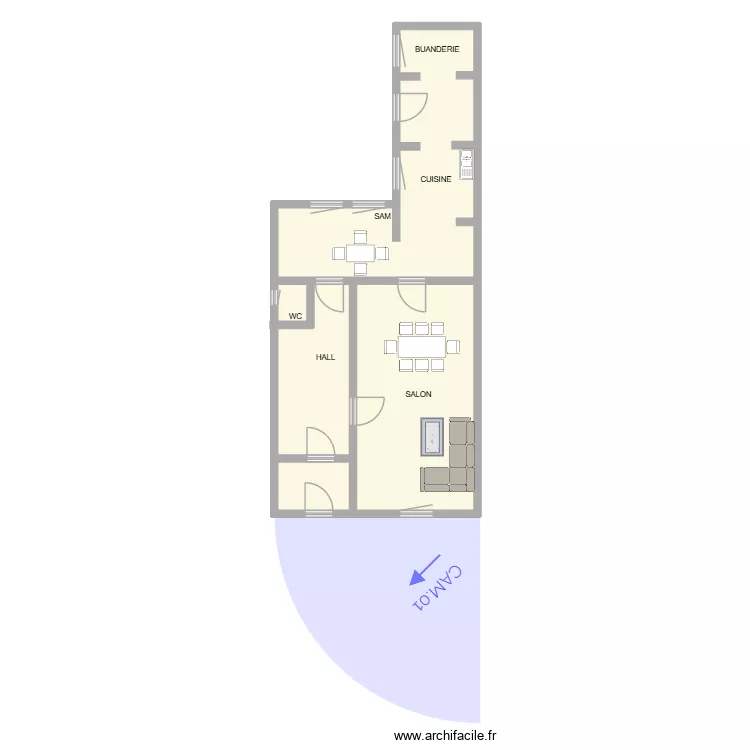 PLAN GRILLI video. Plan de 5 Pièces et 99 m²