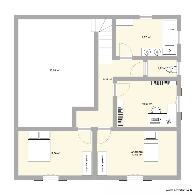 Etage Petite &icirc;le 1. Plan de 