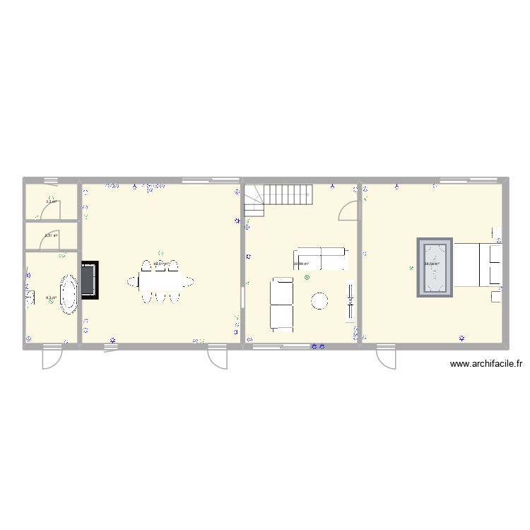 recordier rdc. Plan de 0 pièce et 0 m2