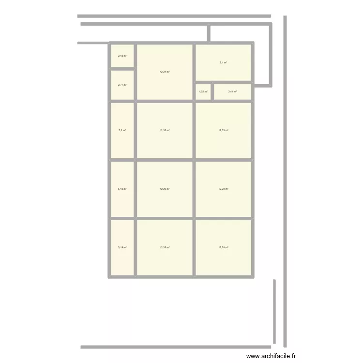 C&eacute;libaterium. Plan de 15  et 118 m²