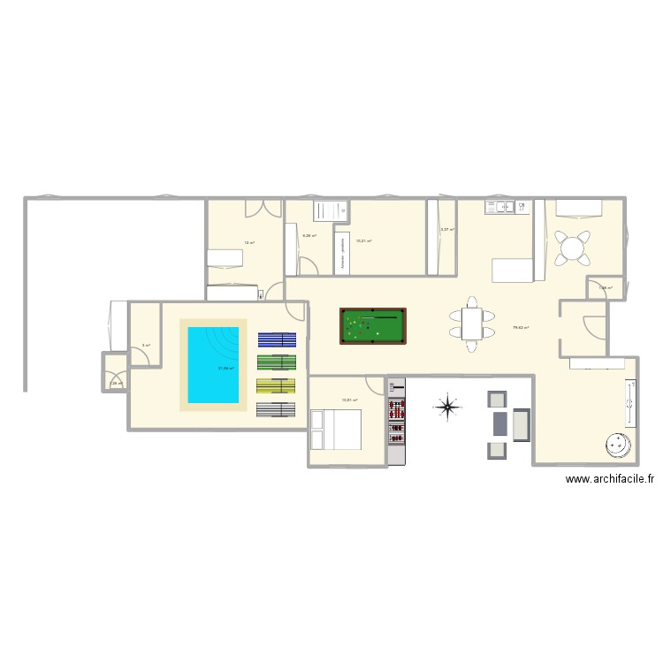 maison 3. Plan de 10 pièces et 162 m2