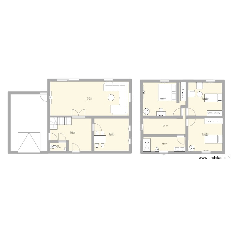 Nous. Plan de 9 pièces et 117 m2