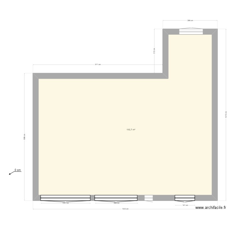 pyla 3. Plan de 1 pièce et 111 m2