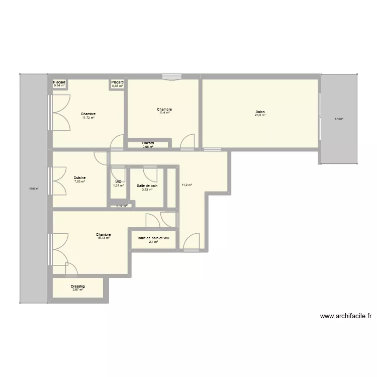Appartement. Plan de 14 et 89 m² Appartement. Plan de 14 et 89 m²