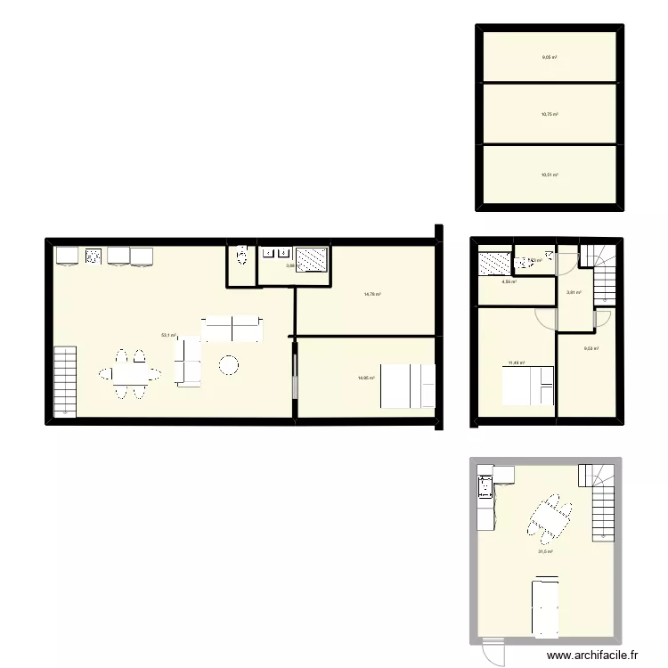 ferme-ormeau-hirondelles. Plan de 