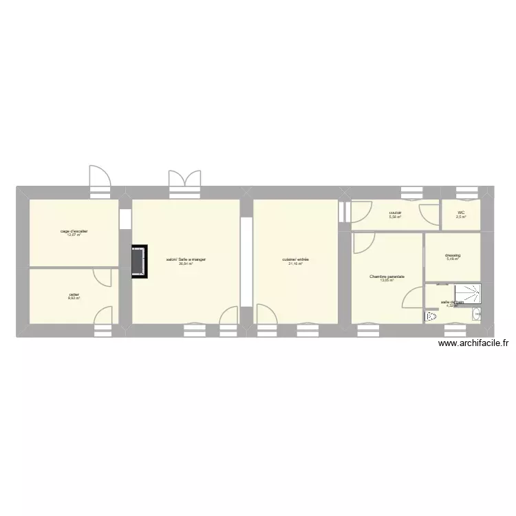 plan du RDC La Loutière. Plan de 9 Pièces et 101 m² plan du RDC La Loutière. Plan de 9 Pièces et 101 m²