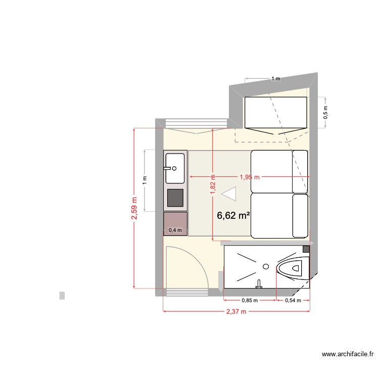 chambre 2 ter. Plan de 0 pièce et 0 m2