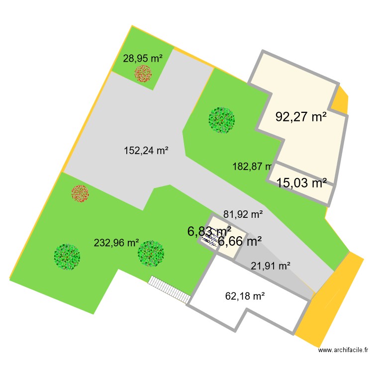 Plan extérieur surfaces 9. Plan de 4 pièces et 121 m2