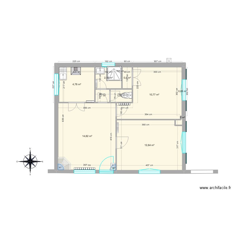 Maison Basaia. Plan de 10 pièces et 48 m2