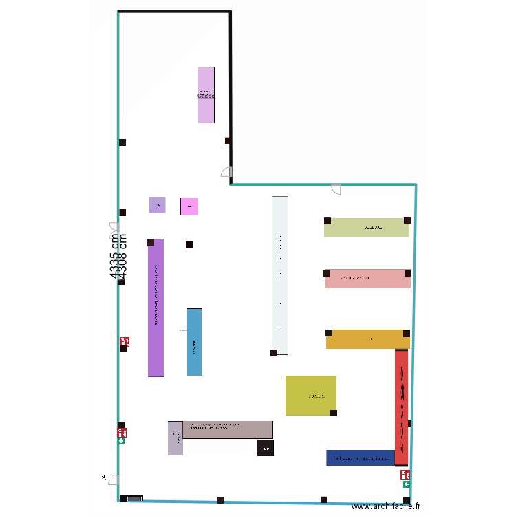 masse Frais D'ici. Plan de 1 pièce et 876 m2