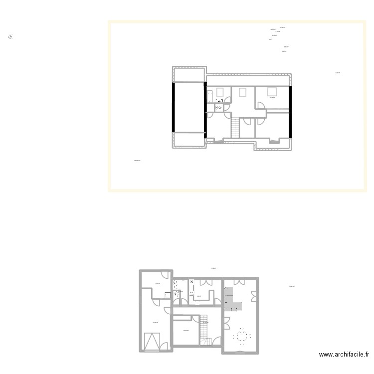 rez de chausse. Plan de 18 pièces et 755 m2