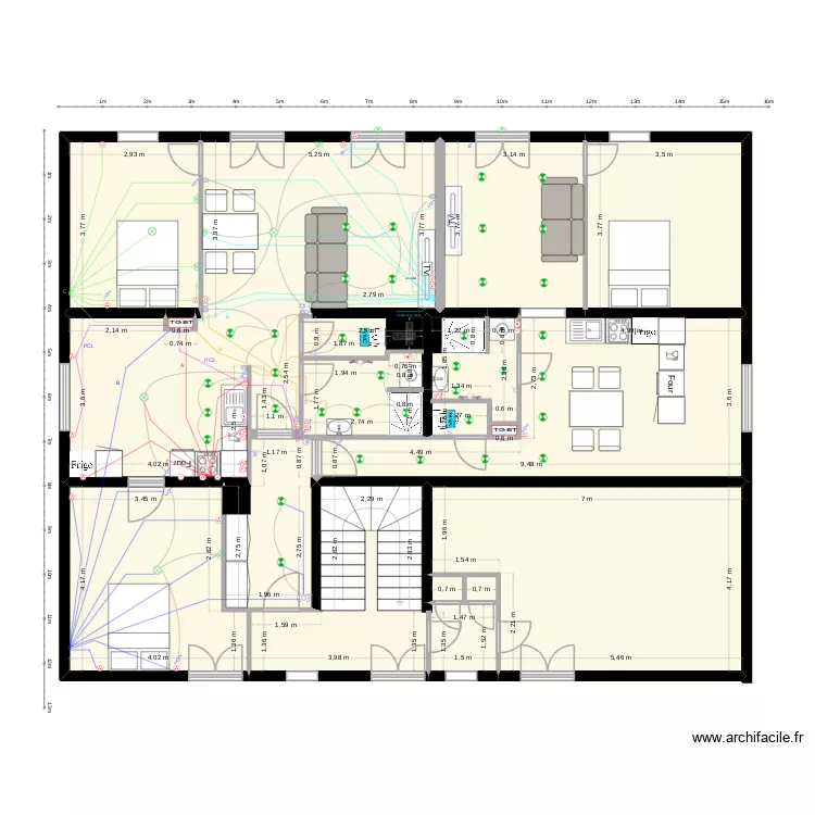 Les clarinettes electricit&eacute;. Plan de 15  et 170 m²