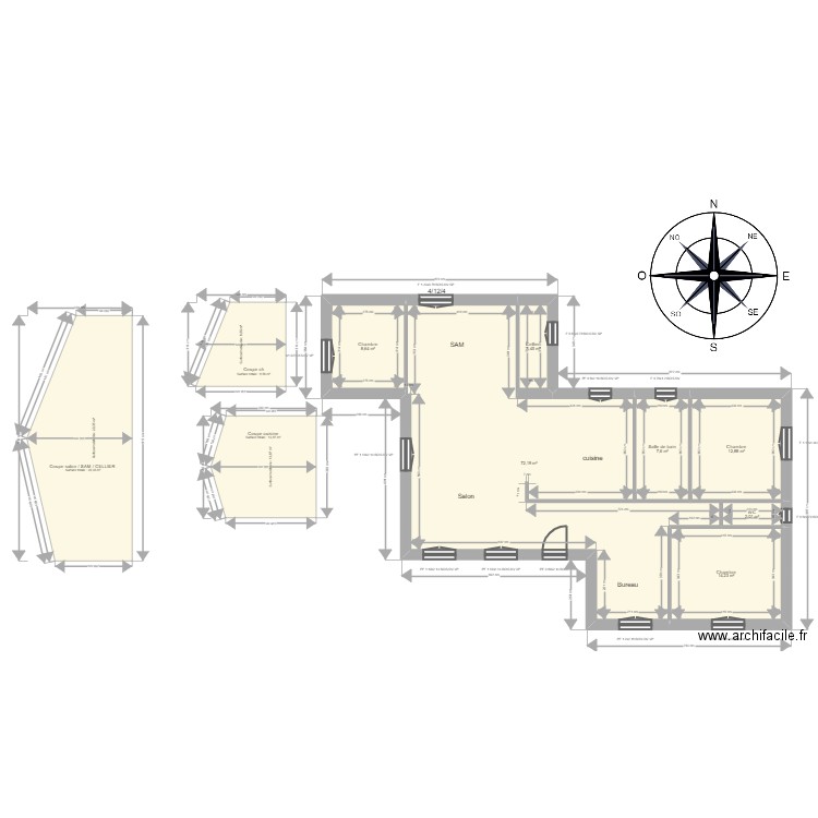 VALERA LAGARDE . Plan de 9 pièces et 243 m2