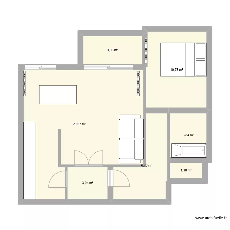 Appart Philippe de Girard. Plan de 7 et 59 m² Appart Philippe de Girard. Plan de 7 et 59 m²