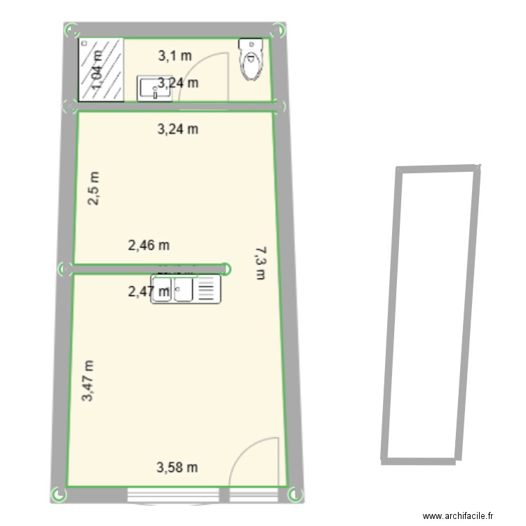Studio Cognac Denfert Rochereau. Plan de 0 pièce et 0 m2
