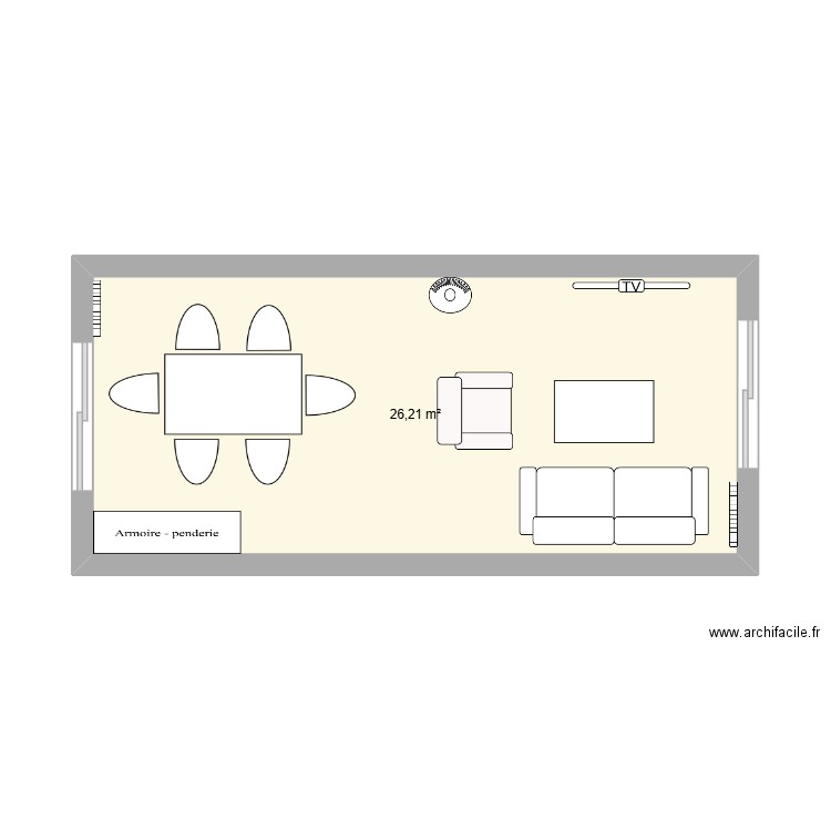 salon fourqueux. Plan de 1 pièce et 26 m2