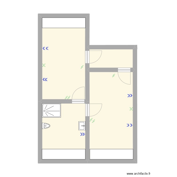 vedda. Plan de 4 pièces et 43 m2