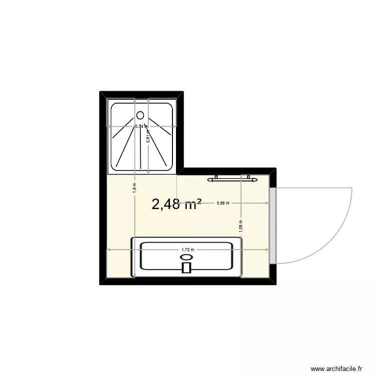 laborde ch60. Plan de 1  et 2 m²