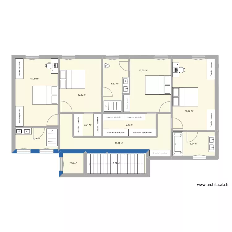 PAUL BERT R+1 PRO 3. Plan de 12  et 105 m²