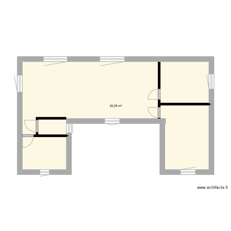 CHALET. Plan de 1 pièce et 38 m2