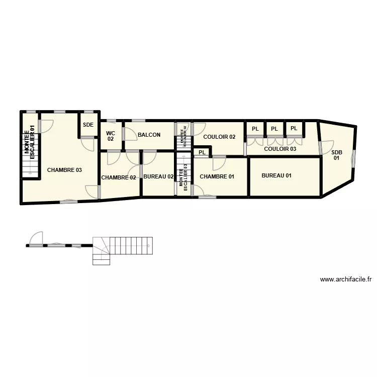 PLAN ET 01  AM GALLARGUES. Plan de 21  et 52 m²