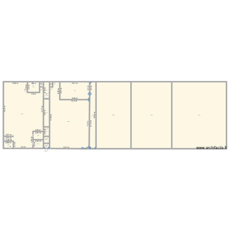 Atelier 1-2-3-4. Plan de 19 pièces et 1220 m2
