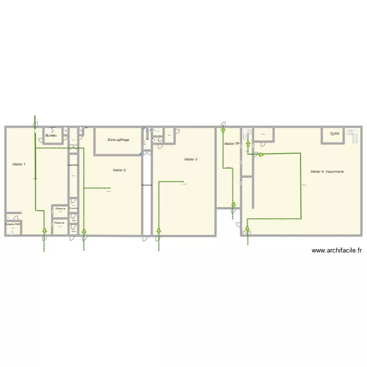 Atelier 1-2-3-4. Plan de 24  et 1212 m²