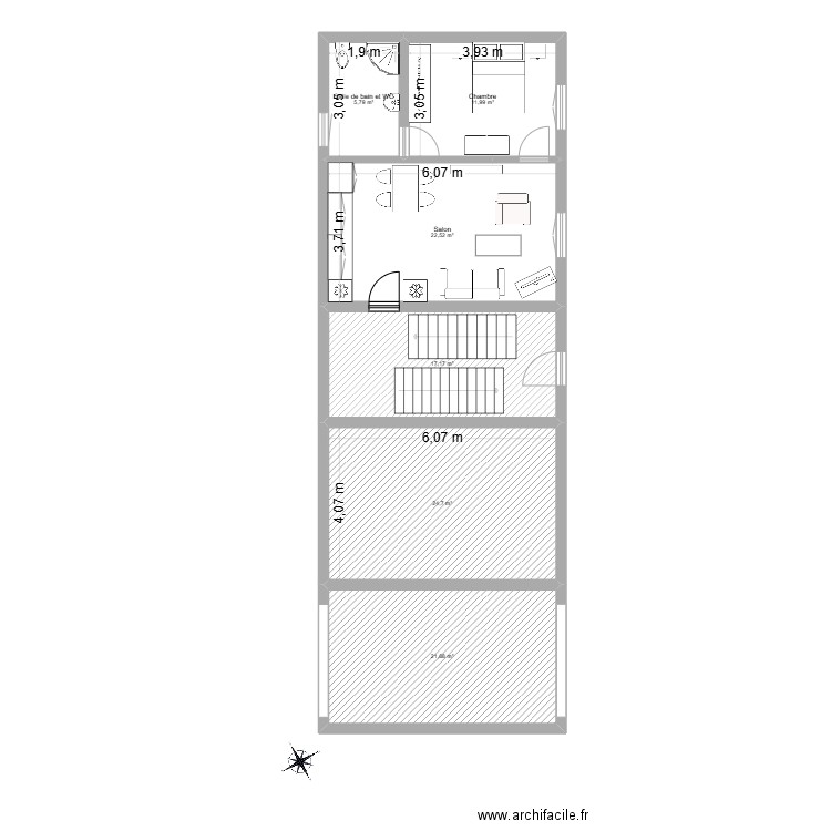 TFE 1. Plan de 6 pièces et 104 m2