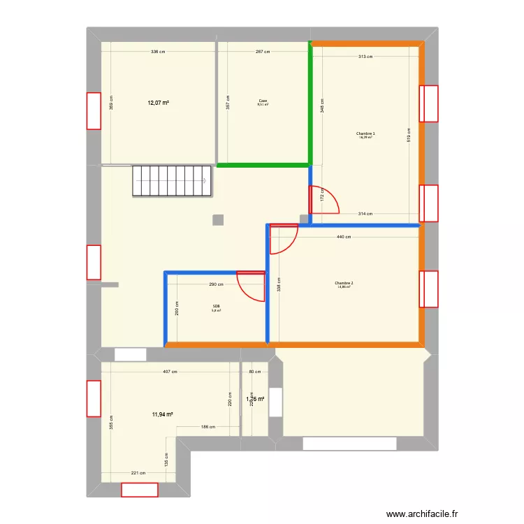 Chamoux - Projet RDC. Plan de 9 Pièces et 102 m²
