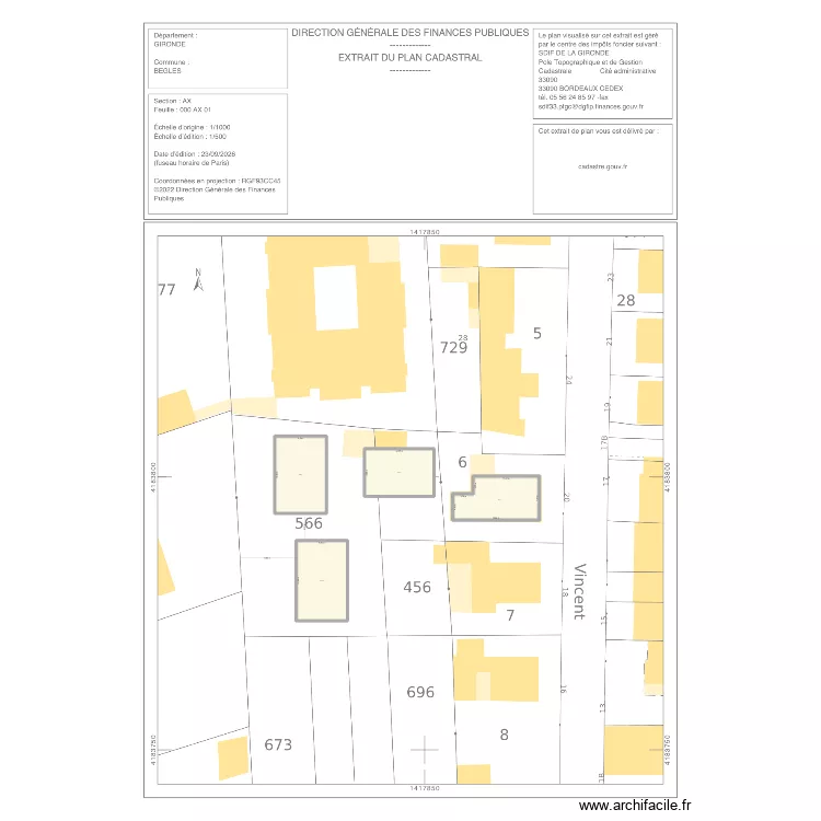 BEGLES. Plan de 4 Pièces et 482 m² BEGLES. Plan de 4 Pièces et 482 m²