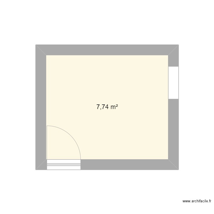 Buanderie HC. Plan de 1 pièce et 8 m2